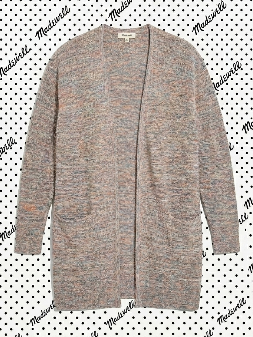 ​Madewell Marled Bradley Cardigan Sweater -  Blue Orange Multi Cotton Blend